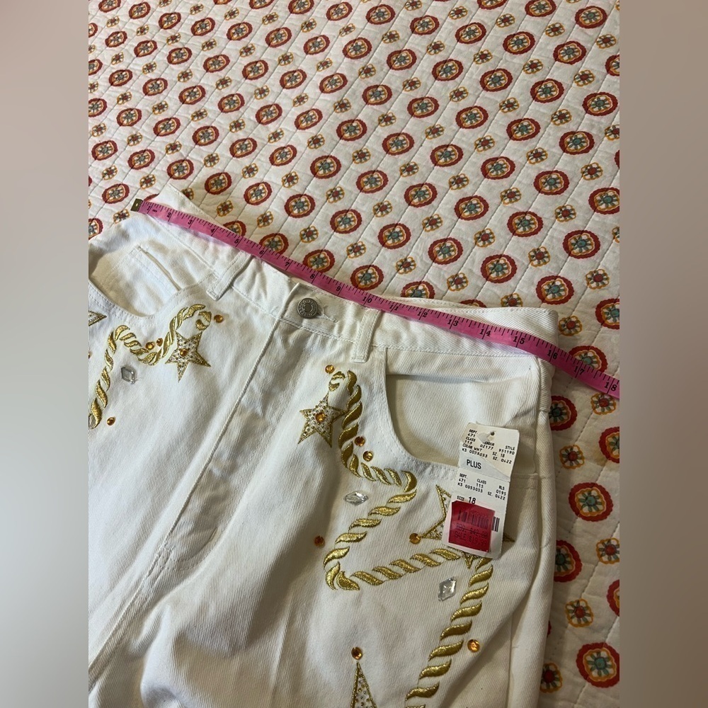 NWT Vintage 80s Country Western Metallic Gold Mom Jeans Size 10 - Picture 9 of 12